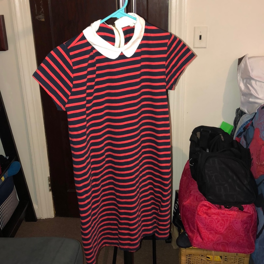 Cute collar, striped, dress